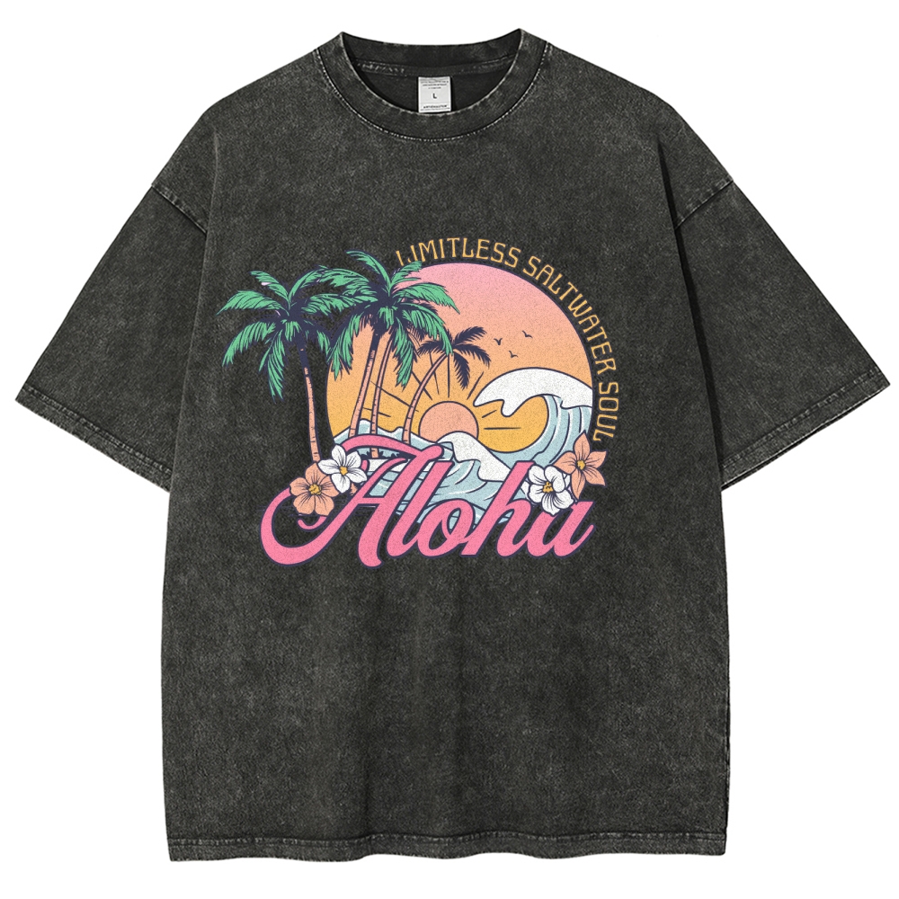 Washed T-Shirt | Landscape Unisex Limitless Saltwater Soul | TIDESENCE