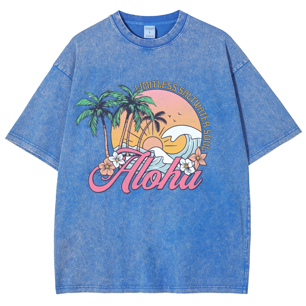 Washed T-Shirt | Landscape Unisex Limitless Saltwater Soul | TIDESENCE