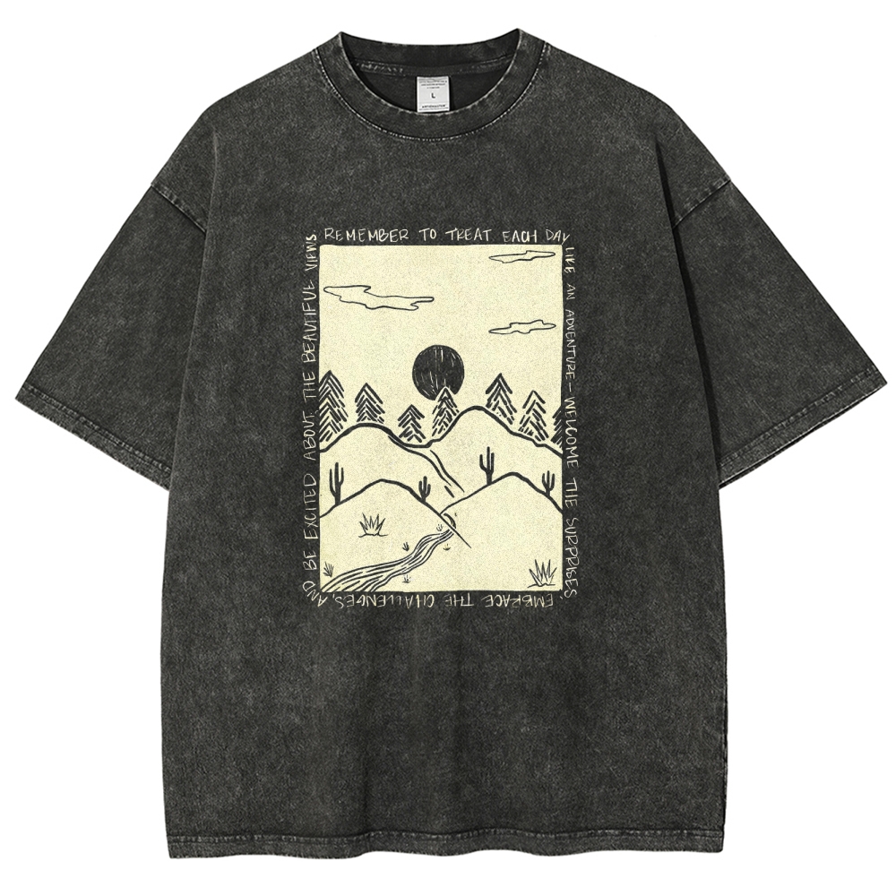 Washed T-Shirt | Landscape Unisex Fit | TIDESENCE