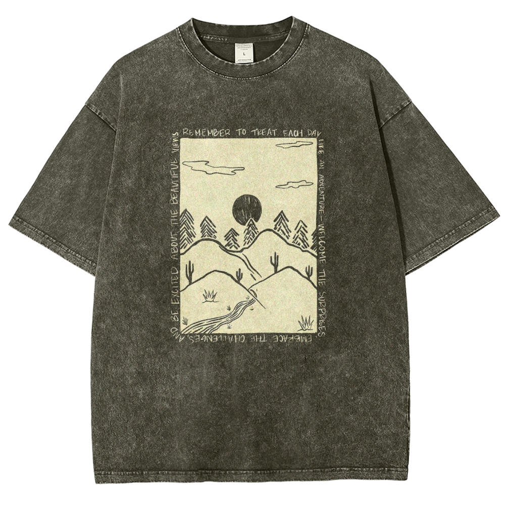Washed T-Shirt | Landscape Unisex Fit | TIDESENCE