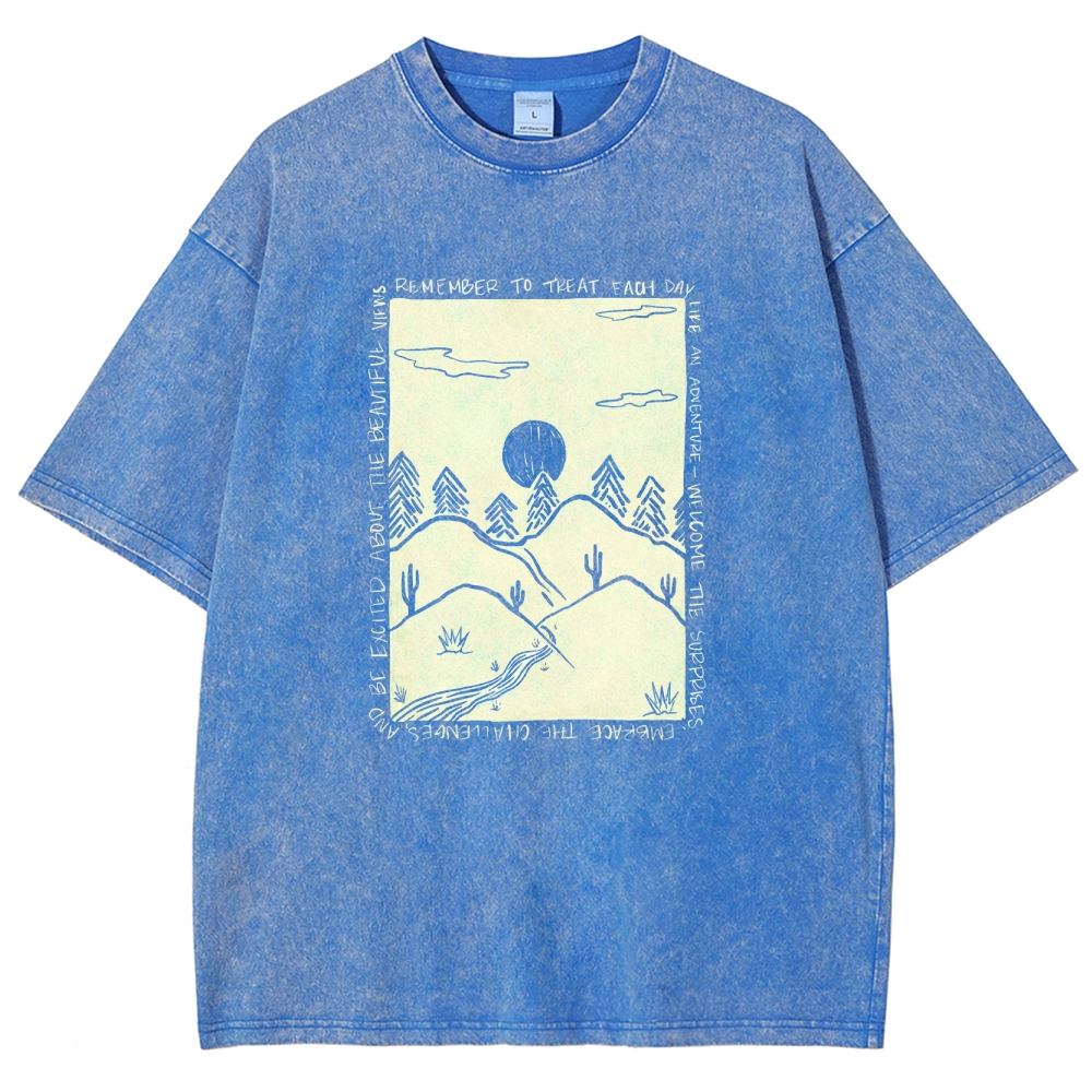 Washed T-Shirt | Landscape Unisex Fit | TIDESENCE