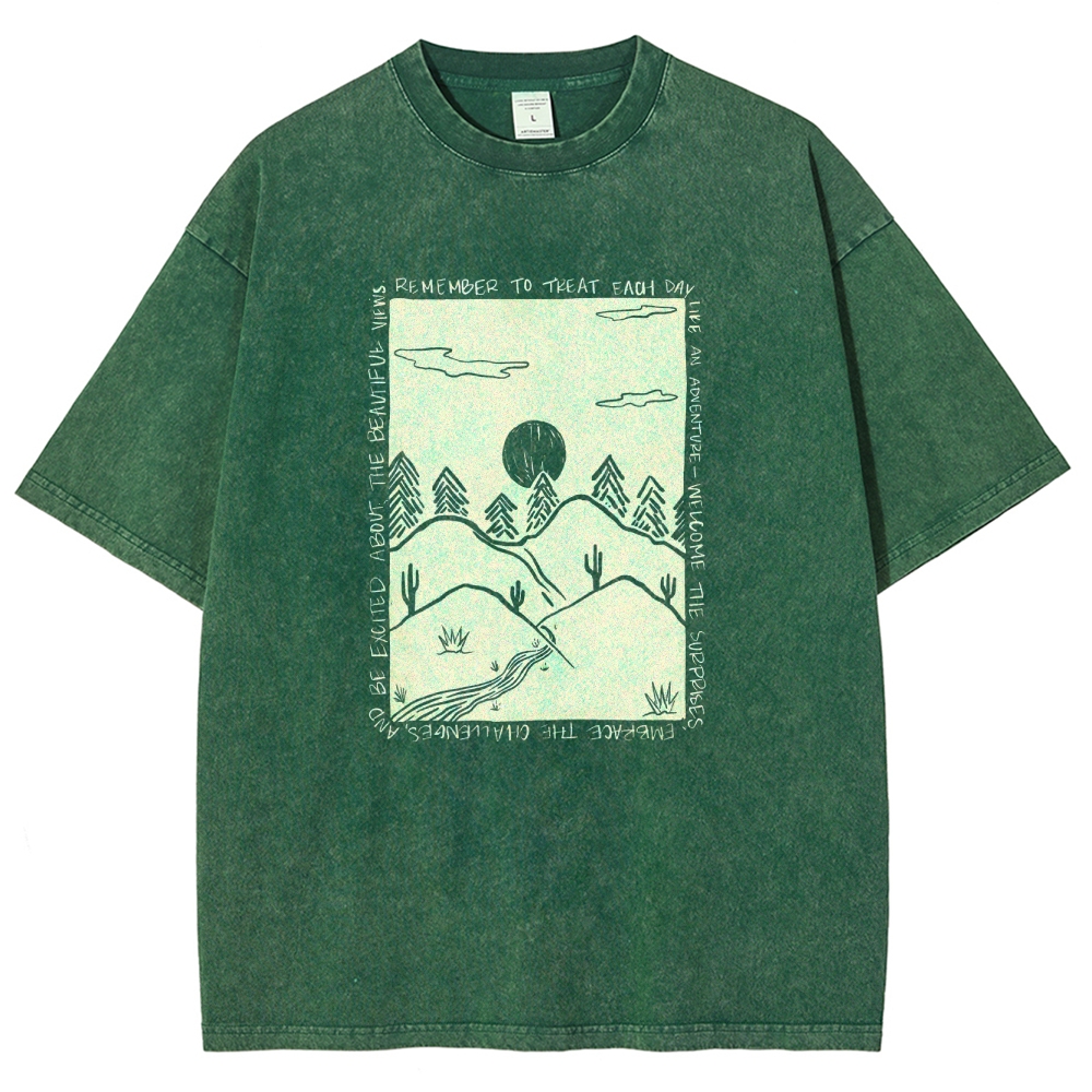 Washed T-Shirt | Landscape Unisex Fit | TIDESENCE