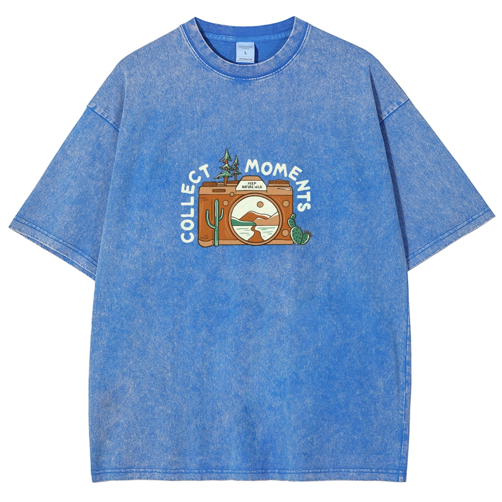 Washed T-Shirt | Landscape Camera Unisex Fit Collect Moment | TIDESENC