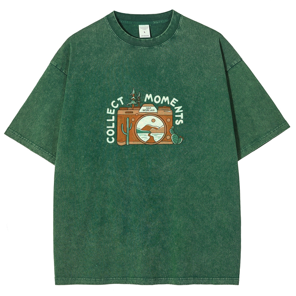 Washed T-Shirt | Landscape Camera Unisex Fit Collect Moment | TIDESENC