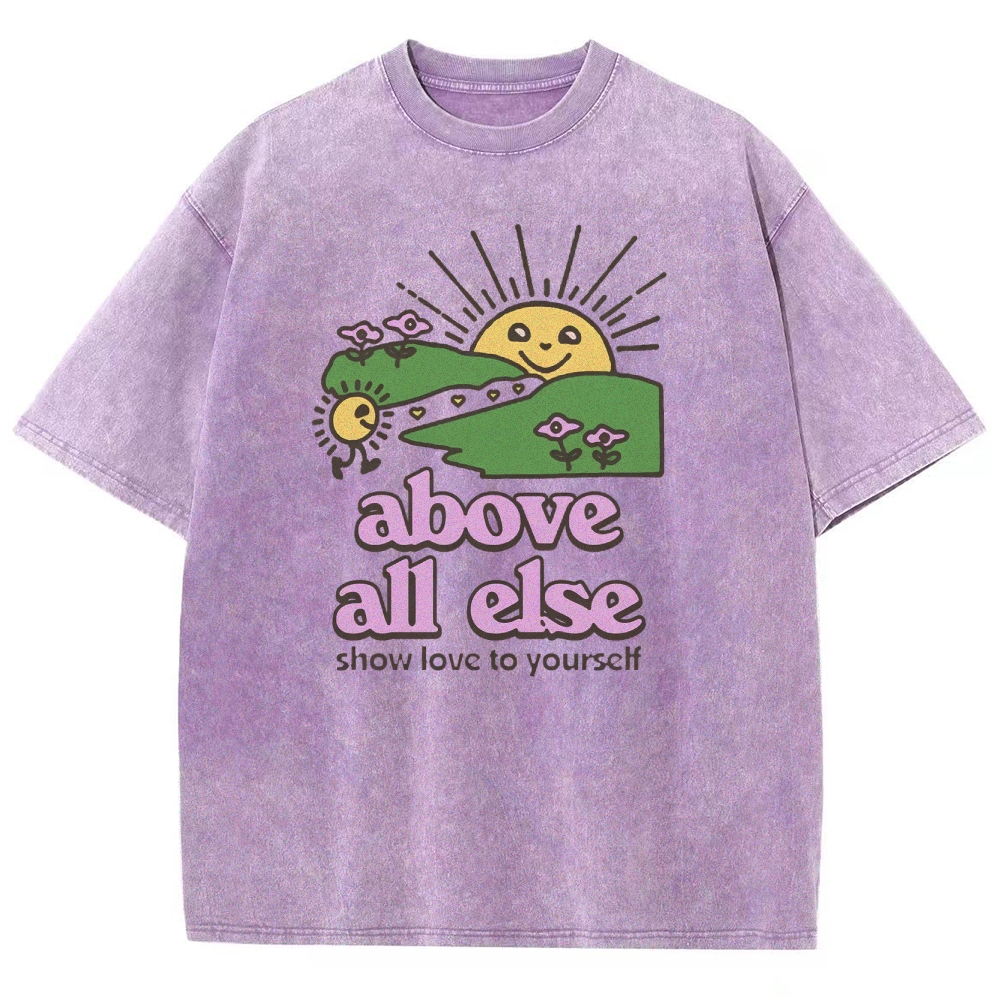 Washed T-Shirt | Unisex Fit Show Love To Yourself | TIDESENCE
