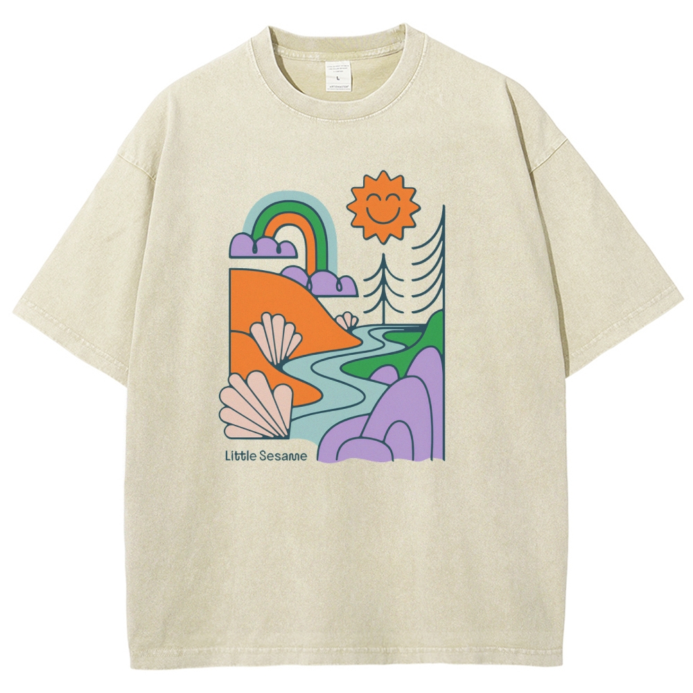 Washed T-Shirt | Landscape Unisex Fit 