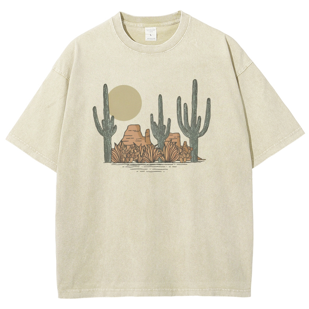 Washed T-Shirt | Landscape Desert Unisex Fit | TIDESENCE