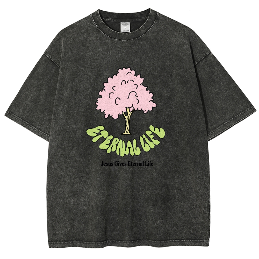 Washed T-Shirt | Eternal Life Forest Unisex Fit TEE | TIDESENCE