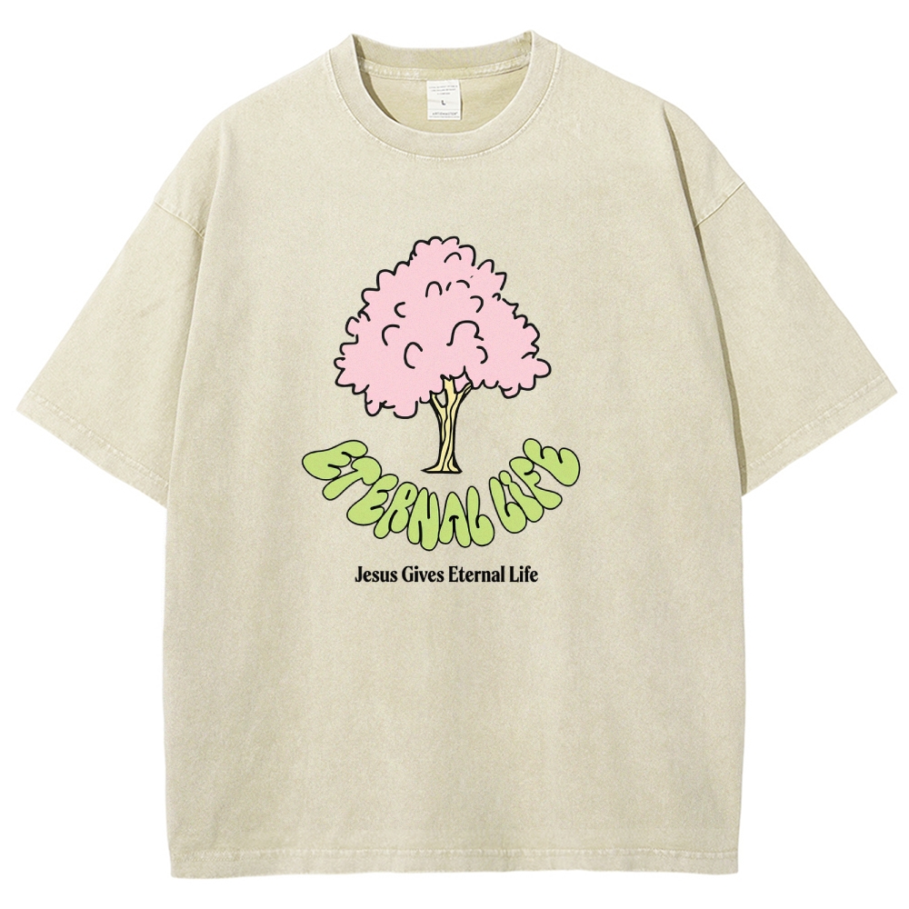 Washed T-Shirt | Eternal Life Forest Unisex Fit TEE | TIDESENCE