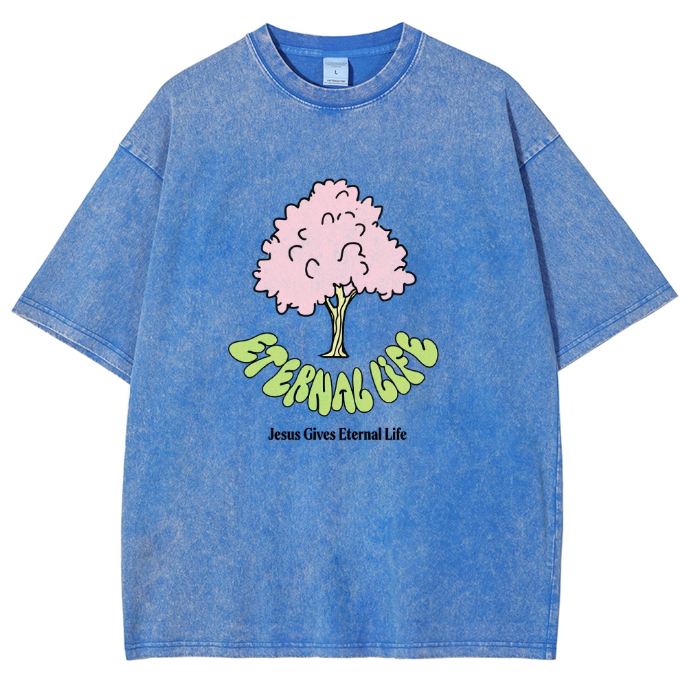 Washed T-Shirt | Eternal Life Forest Unisex Fit TEE | TIDESENCE