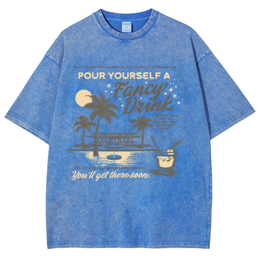 Washed T-Shirt | Unisex Fit Landscape Surf TEE | TIDESENCE