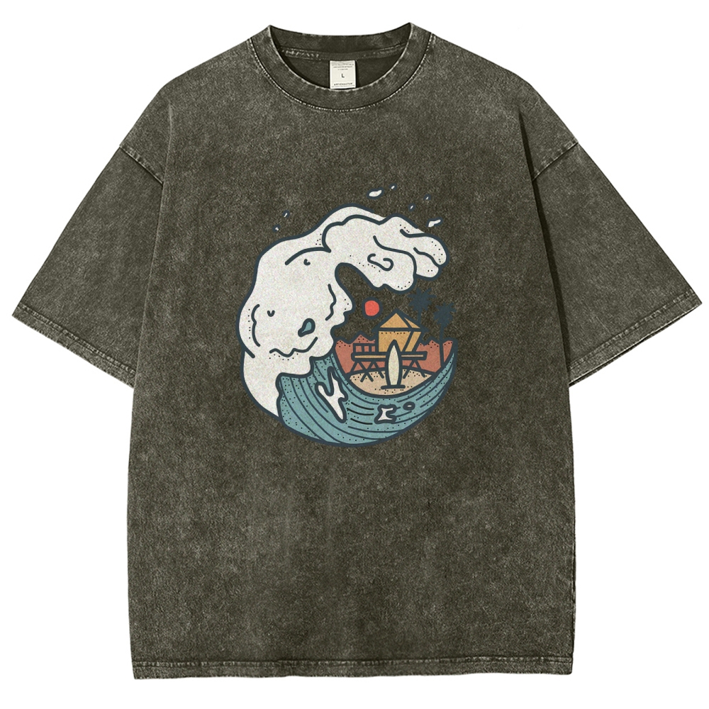 Washed T-Shirt | Unisex Fit Surf TEE | TIDESENCE