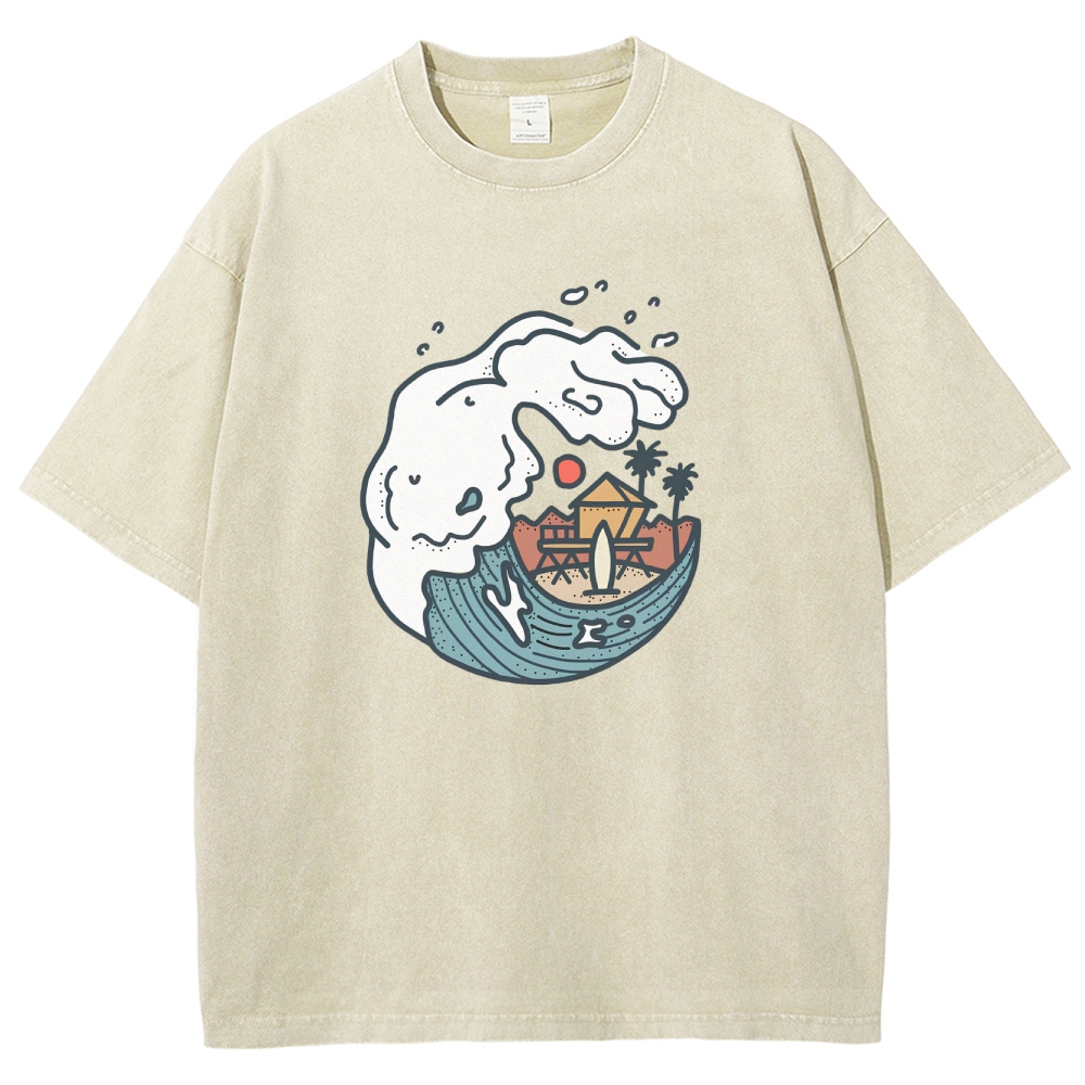 Washed T-Shirt | Unisex Fit Surf TEE | TIDESENCE