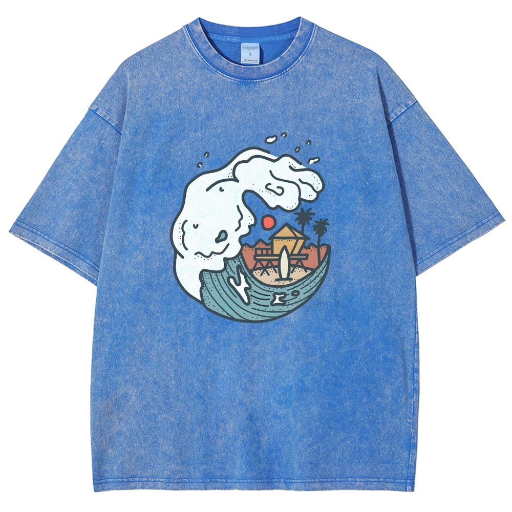 Washed T-Shirt | Unisex Fit Surf TEE | TIDESENCE