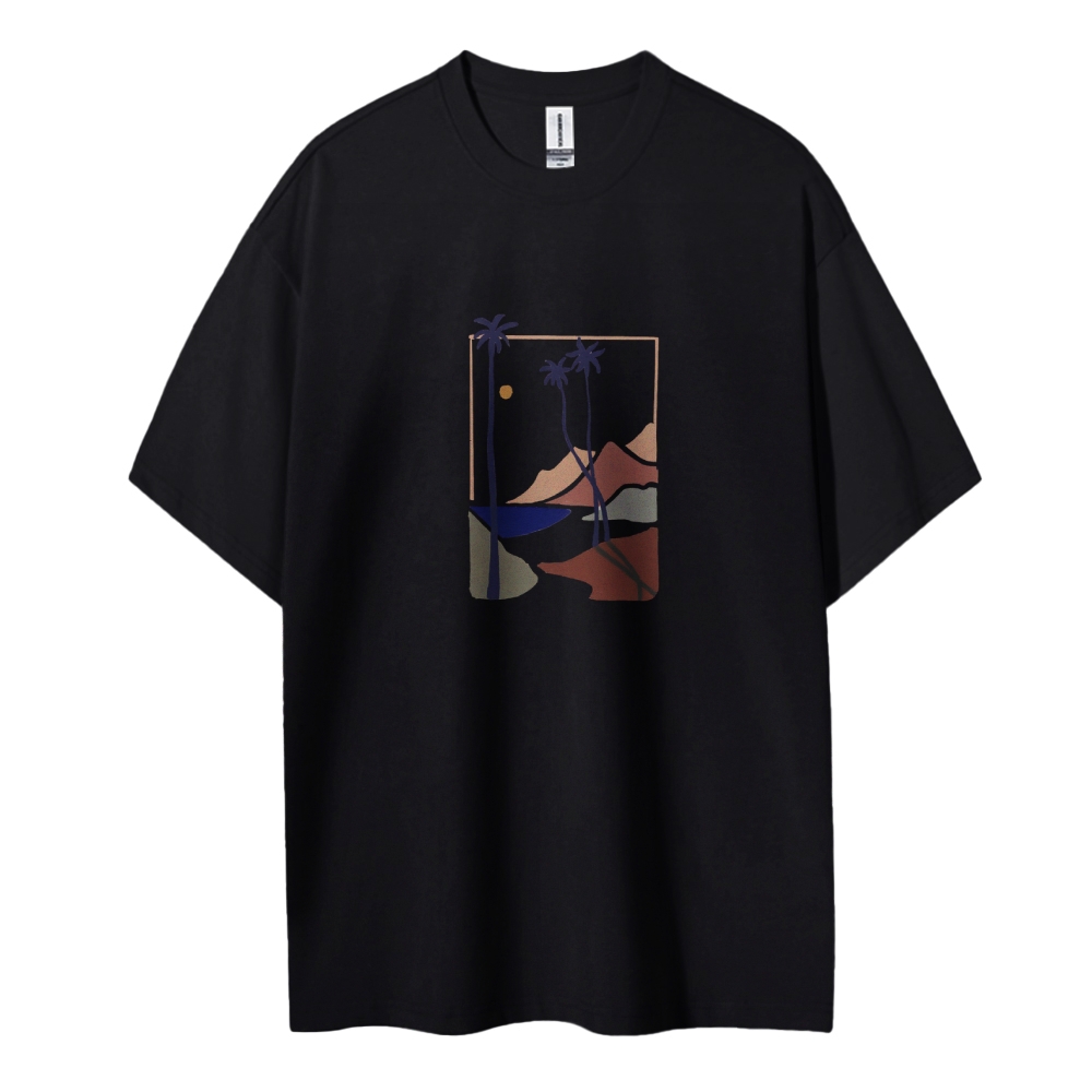 Cotton T-Shirt | Unisex Fit Landscape TEE | TIDESENCE