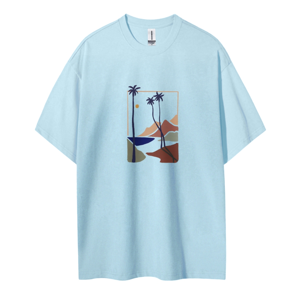 Cotton T-Shirt | Unisex Fit Landscape TEE | TIDESENCE