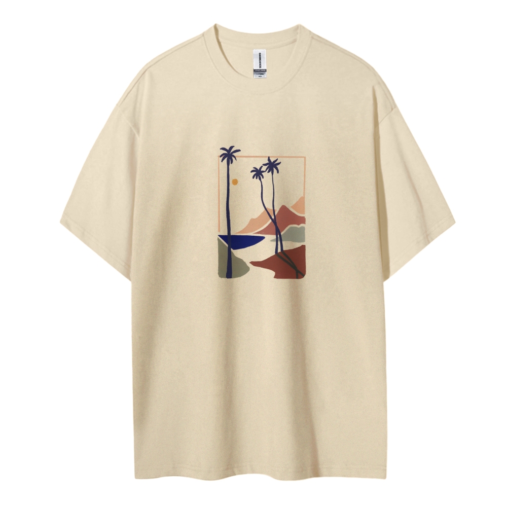 Cotton T-Shirt | Unisex Fit Landscape TEE | TIDESENCE