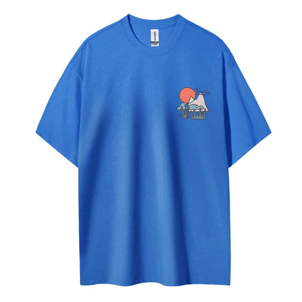 Cotton T-Shirt | Unisex Fit Oversize Landscape | TIDESENCE