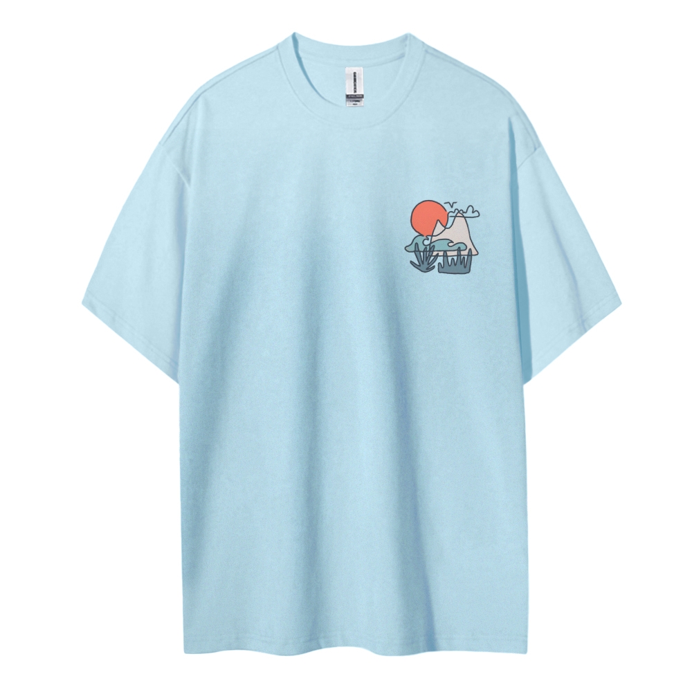 Cotton T-Shirt | Unisex Fit Oversize Landscape | TIDESENCE