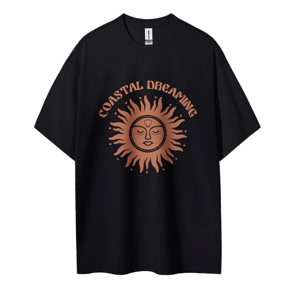 Cotton T-Shirt | Unisex Hippie Sun Coastal Dreaming TEE | TIDESENCE
