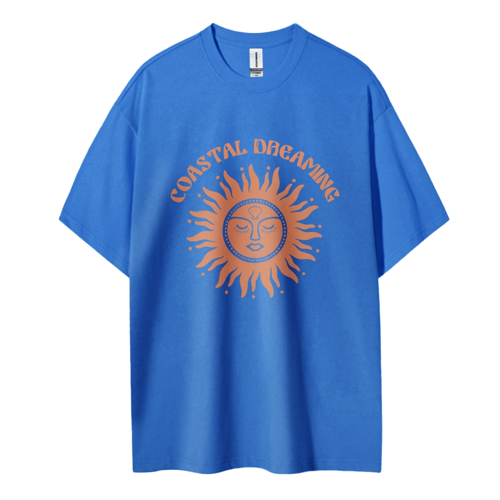 Cotton T-Shirt | Unisex Hippie Sun Coastal Dreaming TEE | TIDESENCE