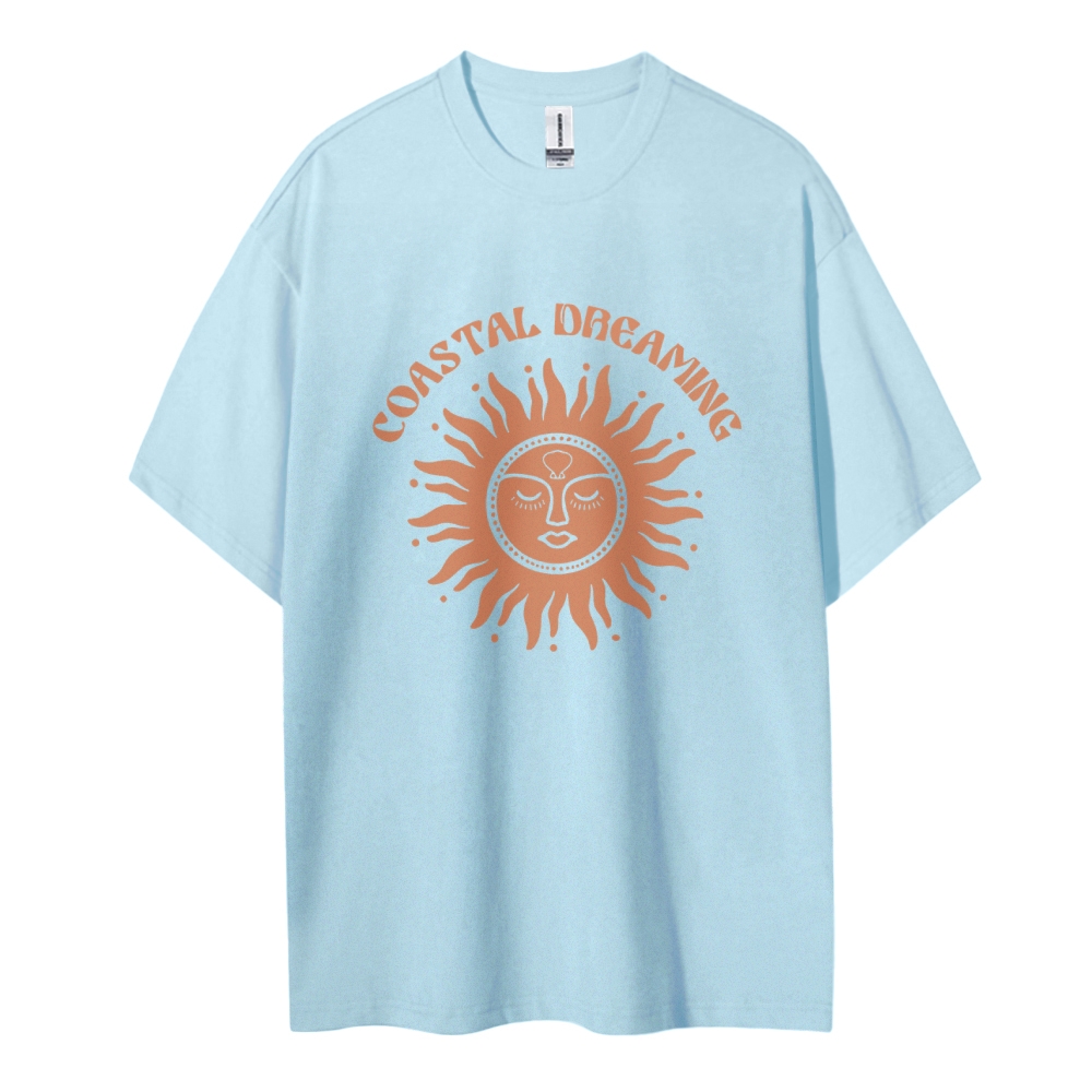 Cotton T-Shirt | Unisex Hippie Sun Coastal Dreaming TEE | TIDESENCE