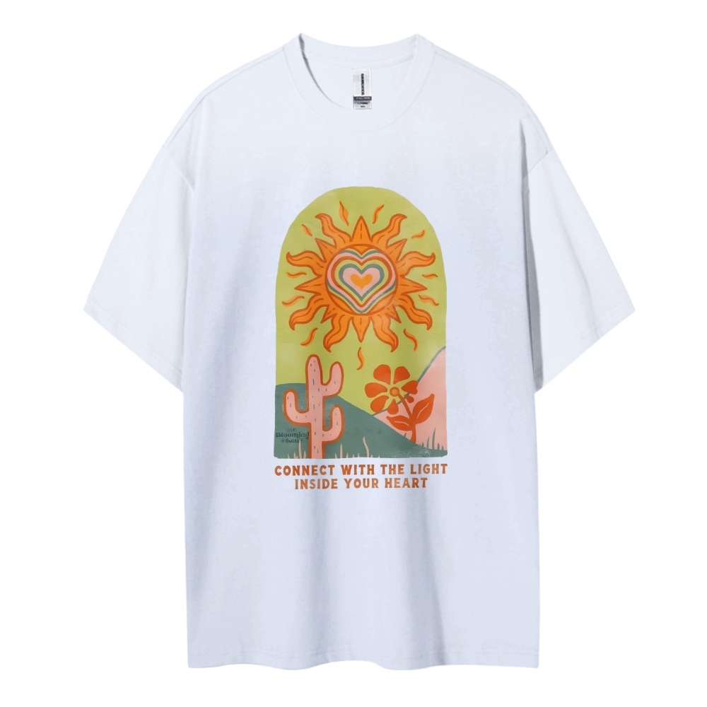 Cotton T-Shirt | Unisex Hippie Sun TEE | TIDESENCE