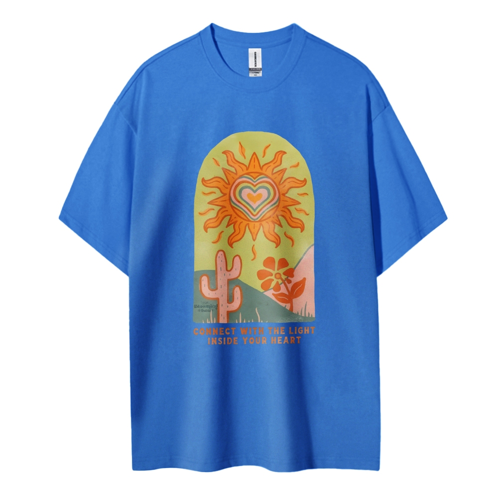 Cotton T-Shirt | Unisex Hippie Sun TEE | TIDESENCE
