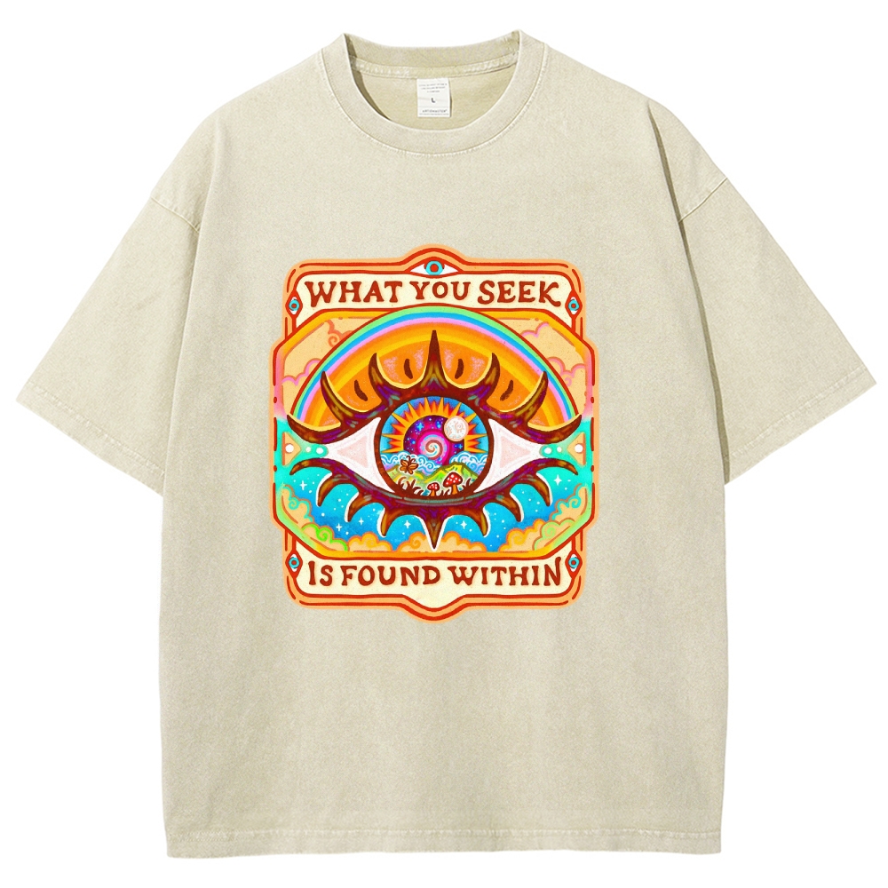 Washed T-Shirt | Unisex Fit The Eyes TEE | TIDESENCE