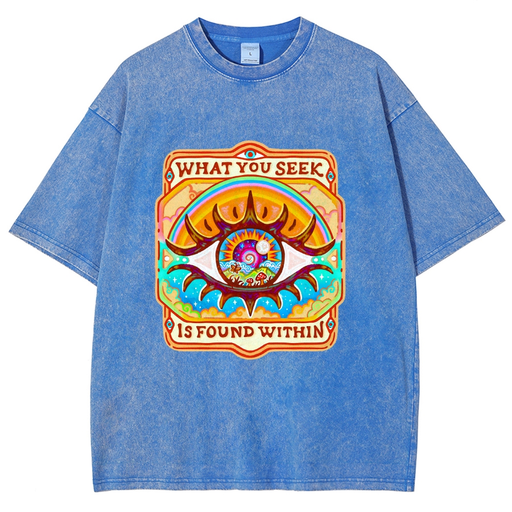 Washed T-Shirt | Unisex Fit The Eyes TEE | TIDESENCE