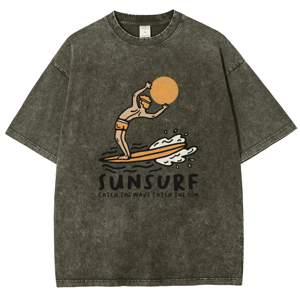 Washed T-Shirt | Unisex Fit Sunsurf TEE | TIDESENCE
