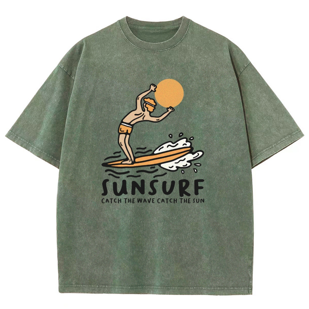 Washed T-Shirt | Unisex Fit Sunsurf TEE | TIDESENCE