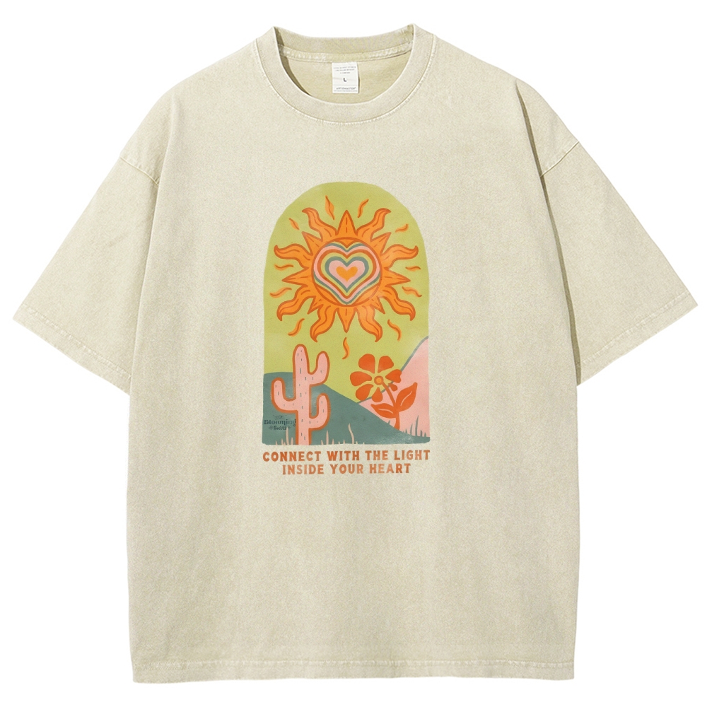 Washed T-Shirt | Unisex Fit Light Inside Your Heart Tee | TIDESENCE