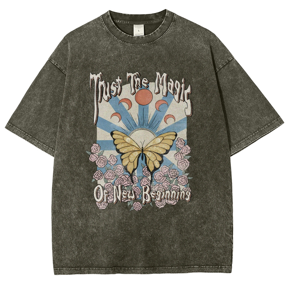 Washed T-Shirt | Unisex Fit Graphic Tee | TIDESENCE