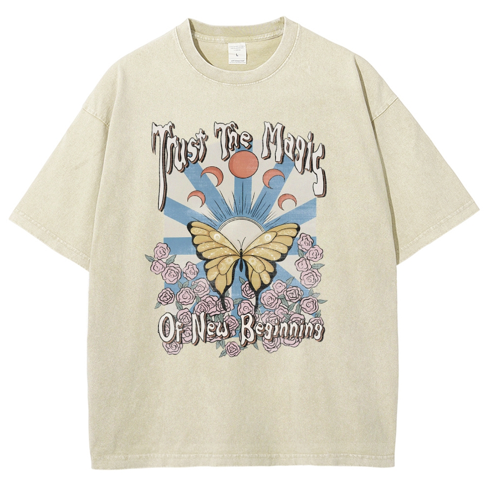 Washed T-Shirt | Unisex Fit Graphic Tee | TIDESENCE