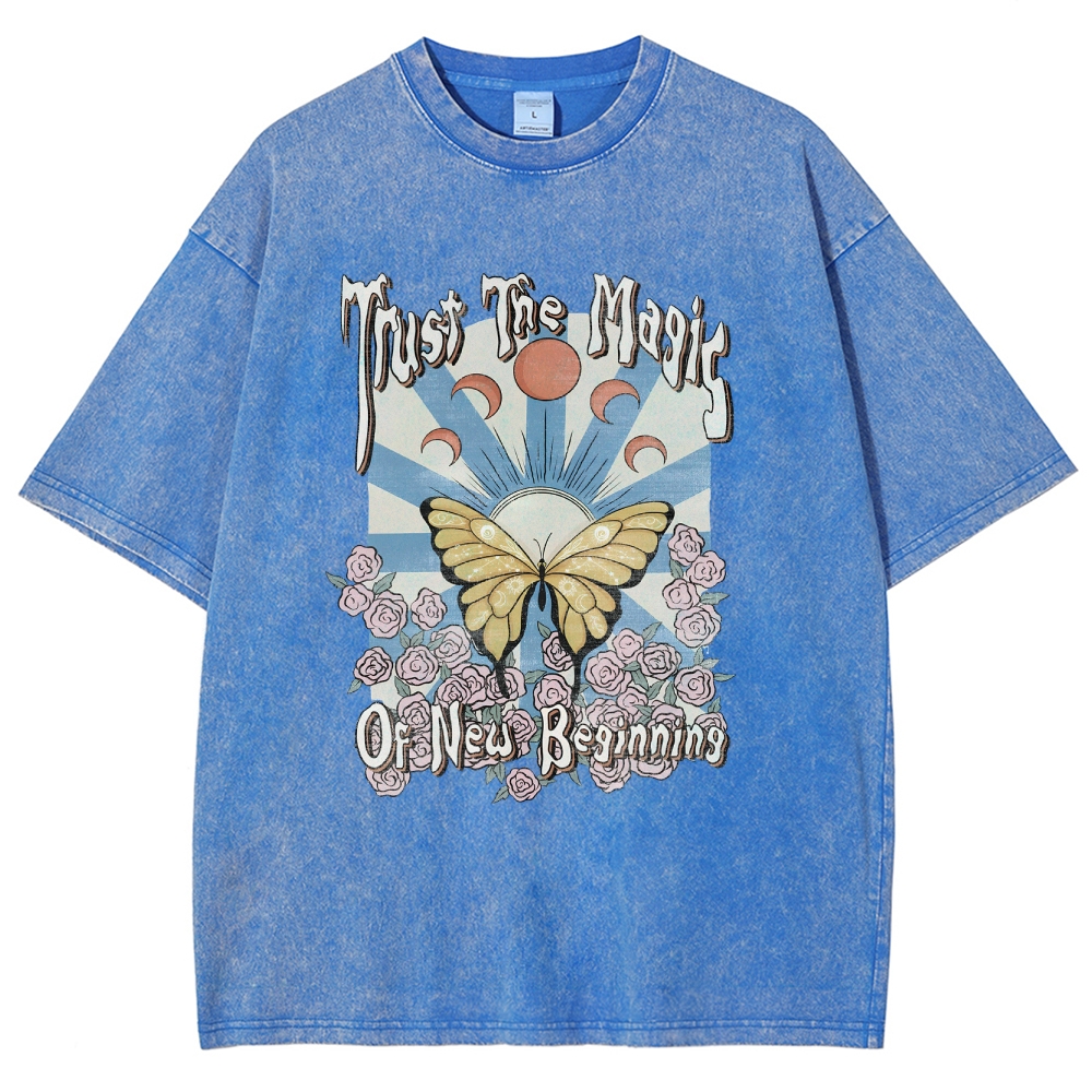 Washed T-Shirt | Unisex Fit Graphic Tee | TIDESENCE