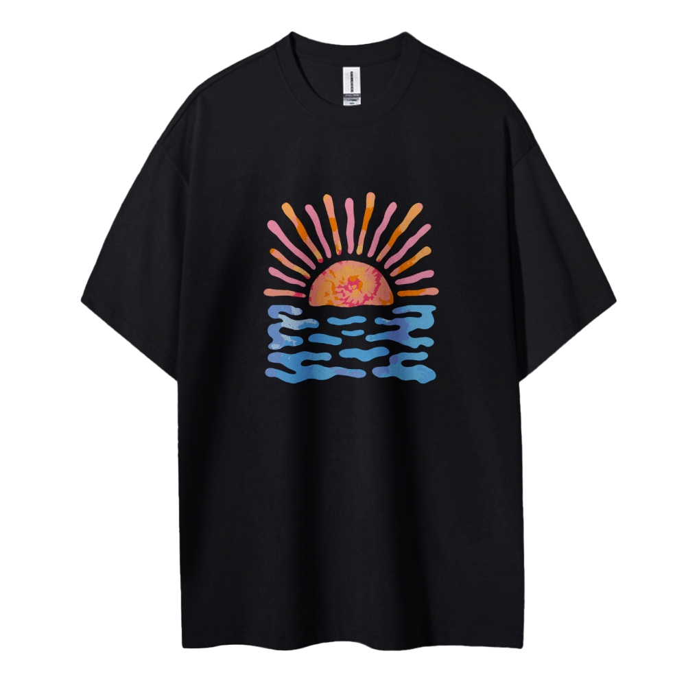 Cotton T-Shirt | Unisex Fit Landscape Graphic Tee | TIDESENCE