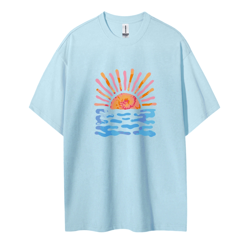 Cotton T-Shirt | Unisex Fit Landscape Graphic Tee | TIDESENCE