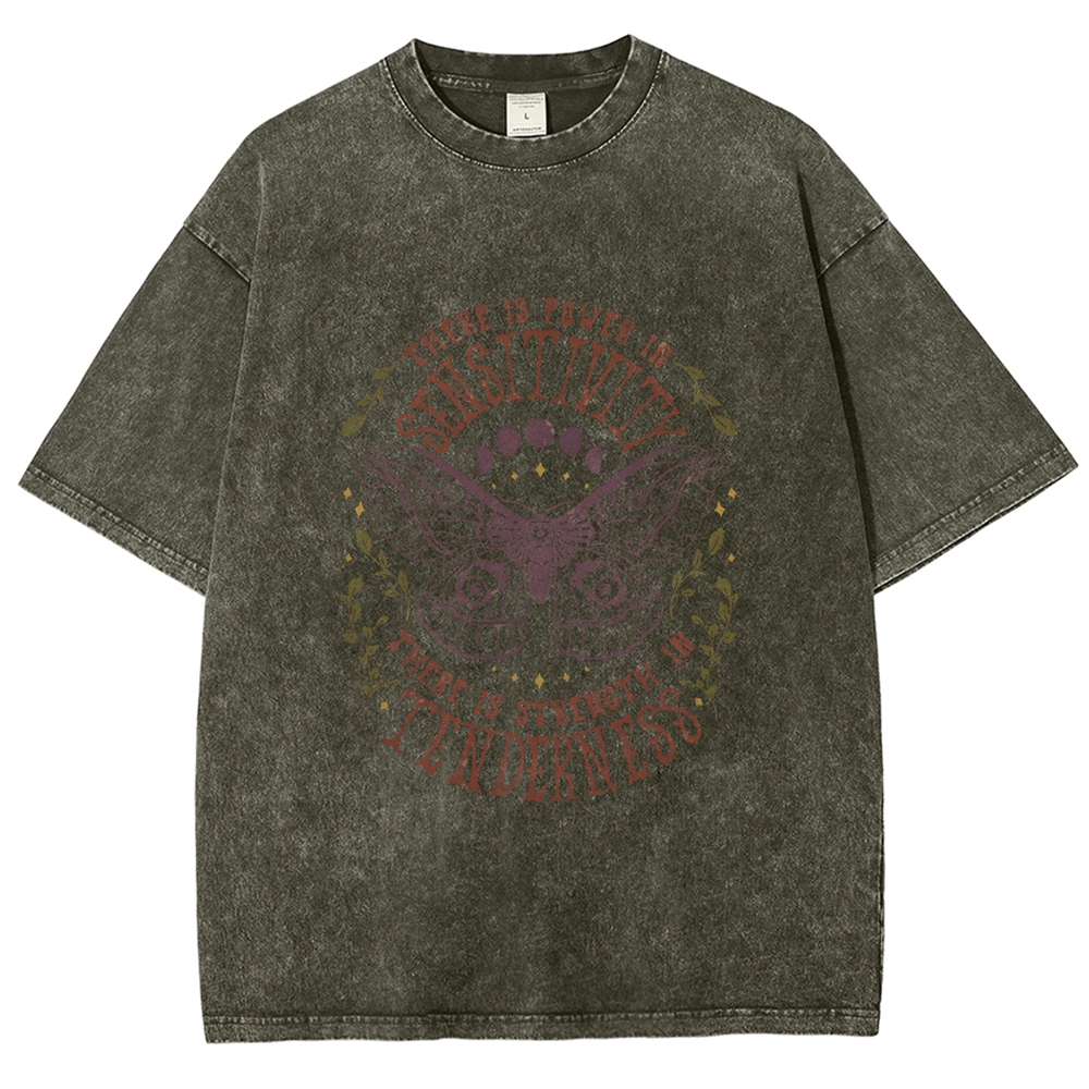 Washed T-Shirt | Unisex Fit Butterfly Graphic Tee | TIDESENCE