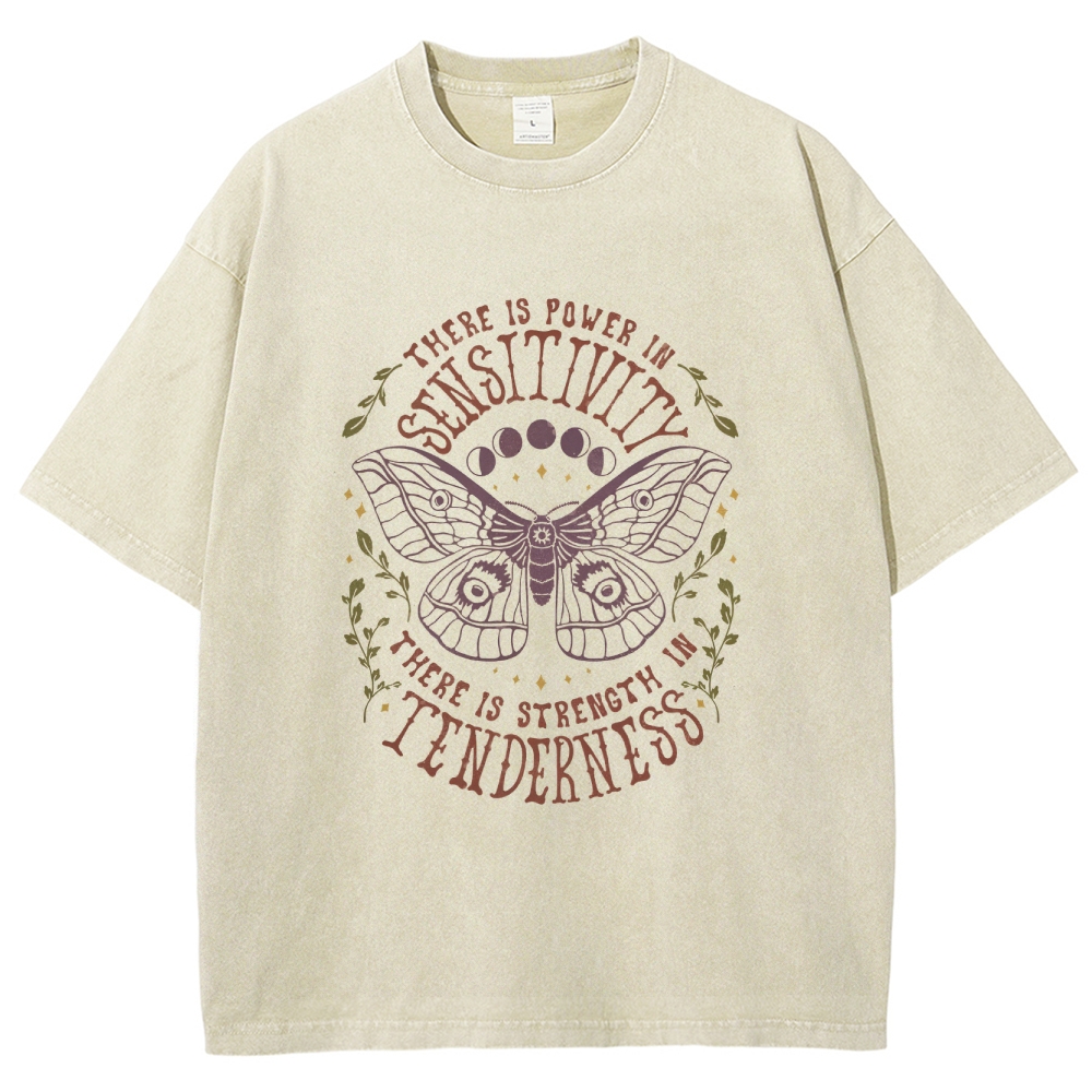 Washed T-Shirt | Unisex Fit Butterfly Graphic Tee | TIDESENCE