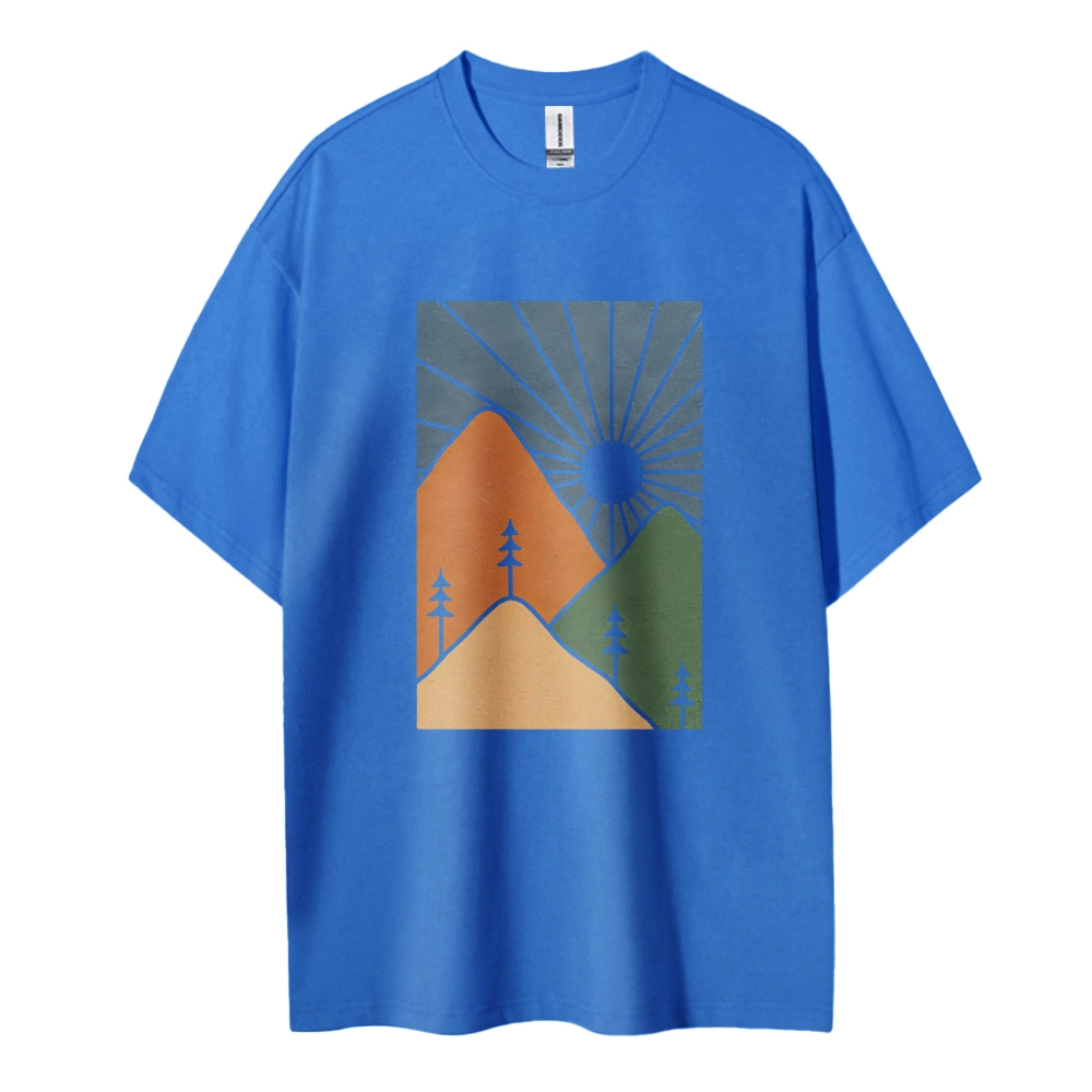 Cotton T-Shirt | Unisex Fit Landscape Graphic Tee | TIDESENCE