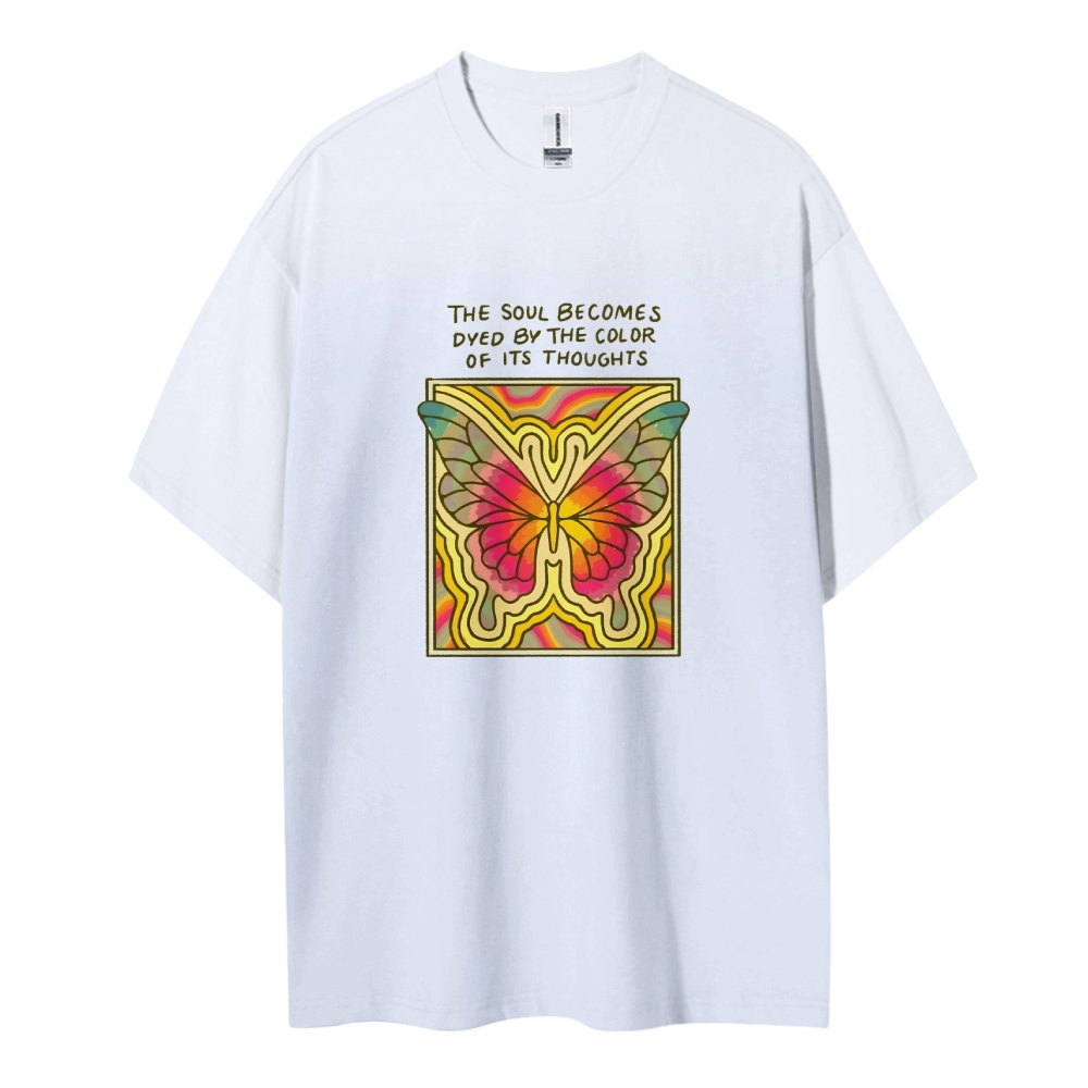 Cotton T-Shirt | Unisex Fit Butterfly Graphic Tee | TIDESENCE