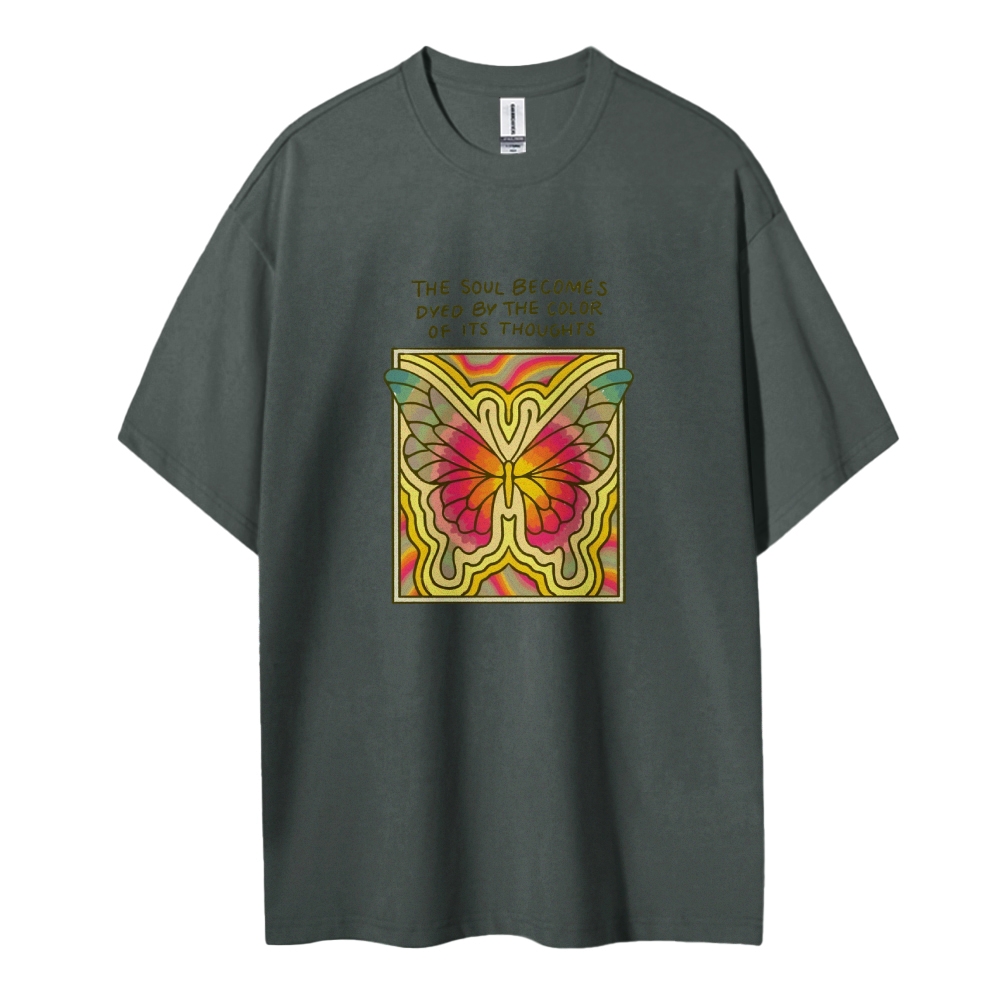 Cotton T-Shirt | Unisex Fit Butterfly Graphic Tee | TIDESENCE