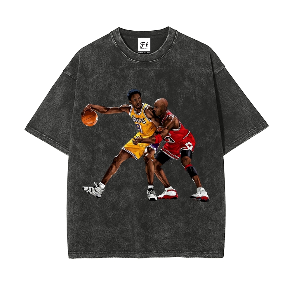 Unisex-Adult Ultra  Washed T-Shirt Graphic KOBE & JORDAN 