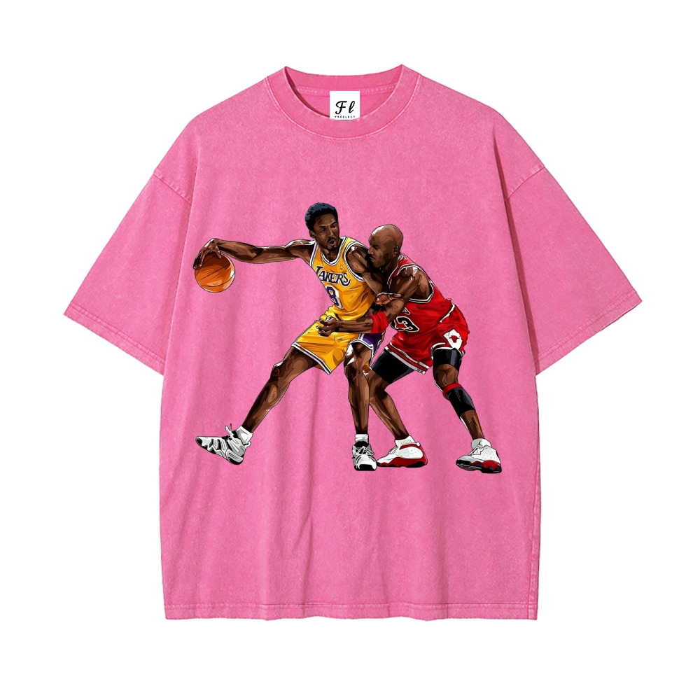 Unisex-Adult Ultra  Washed T-Shirt Graphic KOBE & JORDAN 