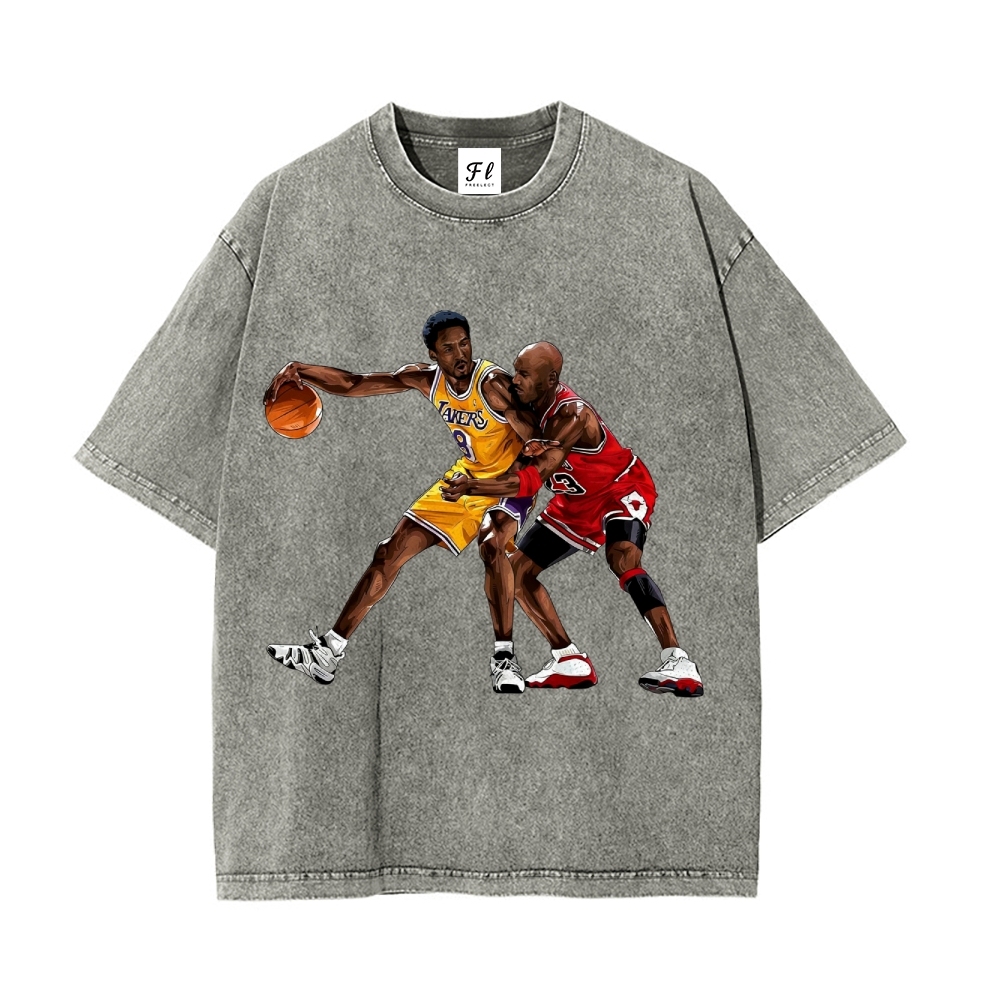 Unisex-Adult Ultra  Washed T-Shirt Graphic KOBE & JORDAN 