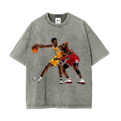 Unisex-Adult Ultra  Washed T-Shirt Graphic KOBE & JORDAN 