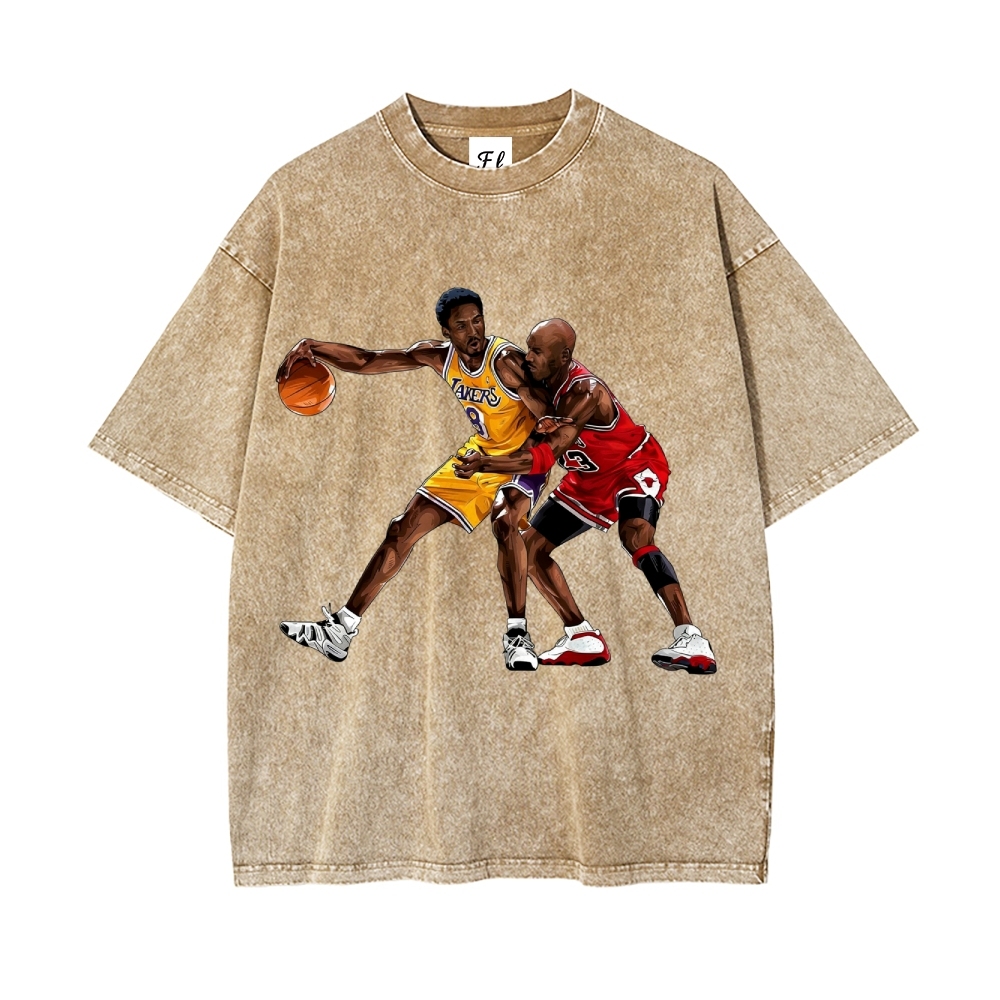 Unisex-Adult Ultra  Washed T-Shirt Graphic KOBE & JORDAN 