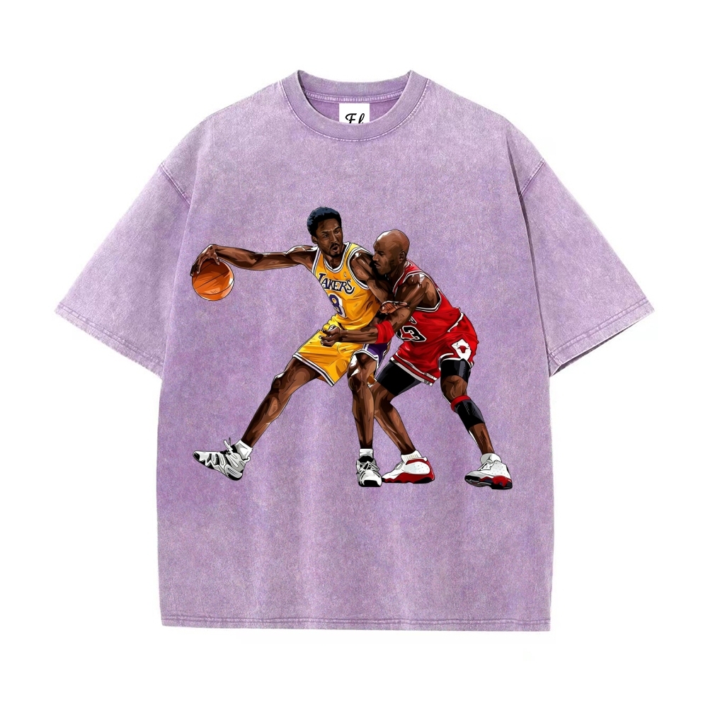 Unisex-Adult Ultra  Washed T-Shirt Graphic KOBE & JORDAN 