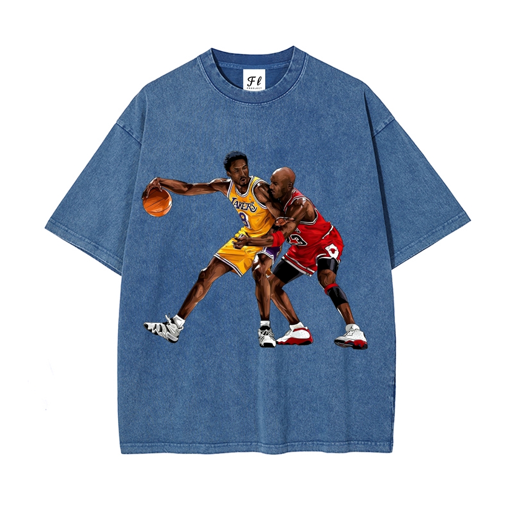 Unisex-Adult Ultra  Washed T-Shirt Graphic KOBE & JORDAN 
